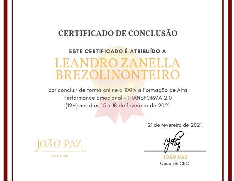 Alta Performance Emocional João Paz