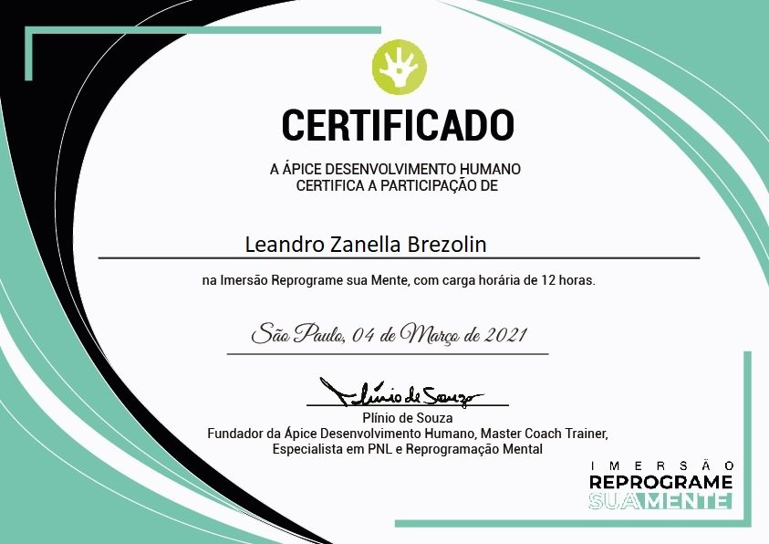 Imersão Reprograme sua Mente Plinio de Souza