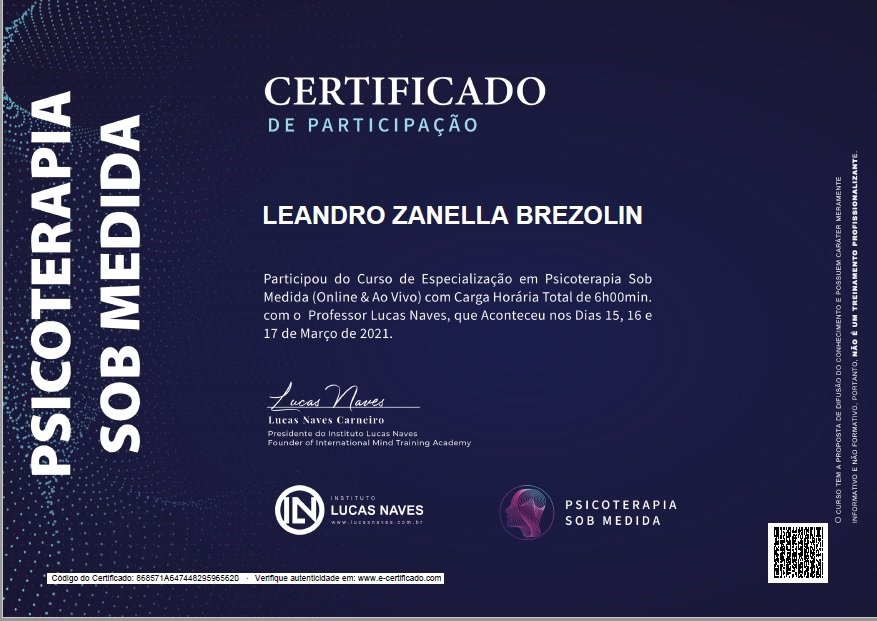 Psicoterapia Sob Medida Lucas Naves