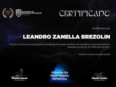 Certificado - Psicoterapia Hipnótica - UBH